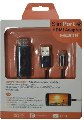 TechGear Slimport to Adapter HDMI Cable(Compatible with Mobile, Laptop, Tablet, Mp3, Gaming Device, Black)
TechGear Slimport to Adapter HDMI Cable(Compatible with Mobile, Laptop, Tablet, Mp3, Gaming Device, Black)