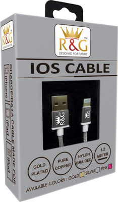 R&G Gold Plated IOS Lightning Cable(Silver)