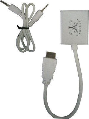 Axcess HDMI to VGAfemale with audio Network Cable(White)