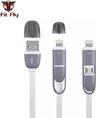 Fit Fly 2 in 1 High Speed White Sync & Charge Cable(White)