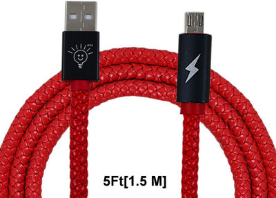 Parallel Universe Leather-Braided USB Cable(Red)