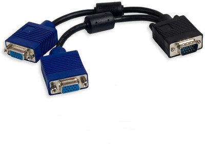 Gromo VGA Y Splitter Cable - 15 Pin Male to Dual Female VGA Cable(Compatible with Mobile, Laptop, Tablet, Mp3, Gaming Device, Black)
Gromo VGA Y Splitter Cable - 15 Pin Male to Dual Female VGA Cable(Compatible with Mobile, Laptop, Tablet, Mp3, Gaming Device, Black)