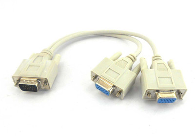 PAC Male to Female Y Splitter VGA Cable(Compatible with Computer, Laptop, Screen, Monitor, White)