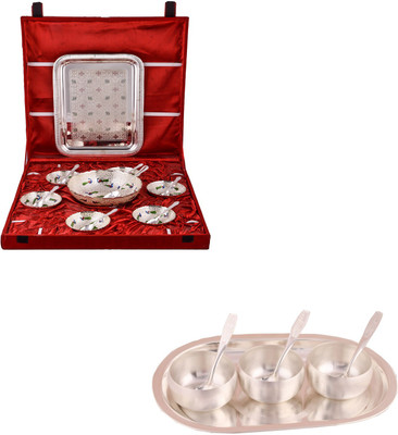G S Museum Pudding Set and 3" Met Finish 3 Bowl Set with Oval Tray Bowl Spoon Tray Serving Set(Pack of 22)
G S Museum Pudding Set and 3" Met Finish 3 Bowl Set with Oval Tray Bowl Spoon Tray Serving Set(Pack of 22)