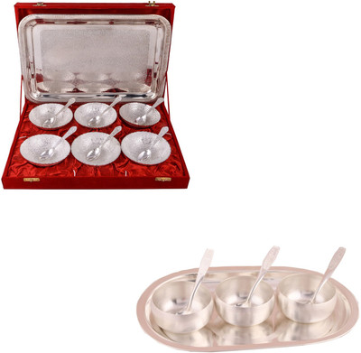 G S Museum 6 Mor Bowl with Spoon and Tray and 3" Met Finish 3 Bowl Set with Oval Tray Bowl Spoon Tray Serving Set(Pack of 20)
G S Museum 6 Mor Bowl with Spoon and Tray and 3" Met Finish 3 Bowl Set with Oval Tray Bowl Spoon Tray Serving Set(Pack of 20)