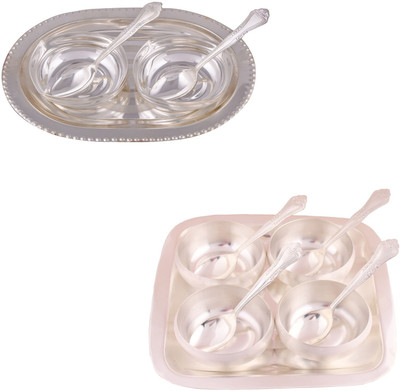 G S Museum 2 Square Bowl with Spoon and Tray and 3.5" Met Finish 4 Bowl Set with Rectangle Tray Bowl Spoon Tray Serving Set
G S Museum 2 Square Bowl with Spoon and Tray and 3.5" Met Finish 4 Bowl Set with Rectangle Tray Bowl Spoon Tray Serving Set