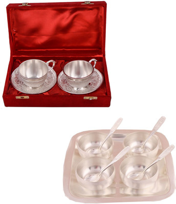 G S Museum 2 Cup Plate Set and 3" Met Finish 4 Bowl Set with Rectangle Tray Bowl Spoon Tray Serving Set(Pack of 13)
G S Museum 2 Cup Plate Set and 3" Met Finish 4 Bowl Set with Rectangle Tray Bowl Spoon Tray Serving Set(Pack of 13)