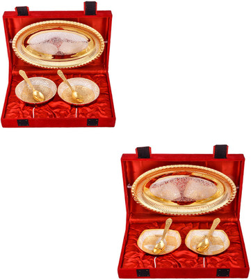 G S Museum Silver & Gold Plated 2 Heavy Flower Bowl with Spoon and Tray and Silver & Gold Plated 2 Heavy Square Bowl with Spoon and Tray Bowl Spoon Tray Serving Set
G S Museum Silver & Gold Plated 2 Heavy Flower Bowl with Spoon and Tray and Silver & Gold Plated 2 Heavy Square Bowl with Spoon and Tray Bowl Spoon Tray Serving Set
