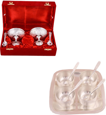 G S Museum 2 Ice Cream Mug with Spoon and 3" Met Finish 4 Bowl Set with Rectangle Tray Bowl Spoon Tray Serving Set
G S Museum 2 Ice Cream Mug with Spoon and 3" Met Finish 4 Bowl Set with Rectangle Tray Bowl Spoon Tray Serving Set