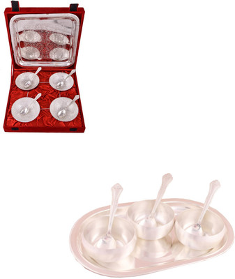 G S Museum 4 Mor Bowl with Spoon and Tray and 3.5" Met Finish 3 Bowl Set with Oval Tray Bowl Spoon Tray Serving Set(Pack of 16)
G S Museum 4 Mor Bowl with Spoon and Tray and 3.5" Met Finish 3 Bowl Set with Oval Tray Bowl Spoon Tray Serving Set(Pack of 16)