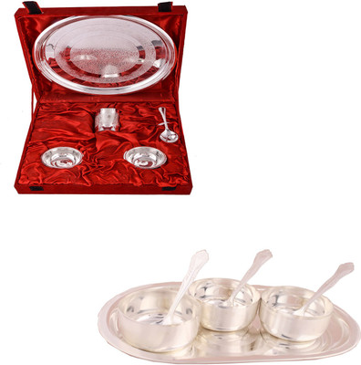 G S Museum Small Thali Set and 3 Premium Bowl Set with Oval Tray Bowl Spoon Tray Serving Set(Pack of 12)
G S Museum Small Thali Set and 3 Premium Bowl Set with Oval Tray Bowl Spoon Tray Serving Set(Pack of 12)