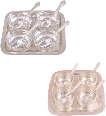 G S Museum 4 Square Bowl with Spoon and Tray and 3" Met Finish 4 Bowl Set with Rectangle Tray Bowl Spoon Tray Serving Set
G S Museum 4 Square Bowl with Spoon and Tray and 3" Met Finish 4 Bowl Set with Rectangle Tray Bowl Spoon Tray Serving Set