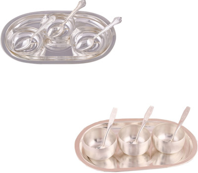 G S Museum 3 Square Bowl with Spoon and Tray and 3" Met Finish 3 Bowl Set with Oval Tray Bowl Spoon Tray Serving Set
G S Museum 3 Square Bowl with Spoon and Tray and 3" Met Finish 3 Bowl Set with Oval Tray Bowl Spoon Tray Serving Set