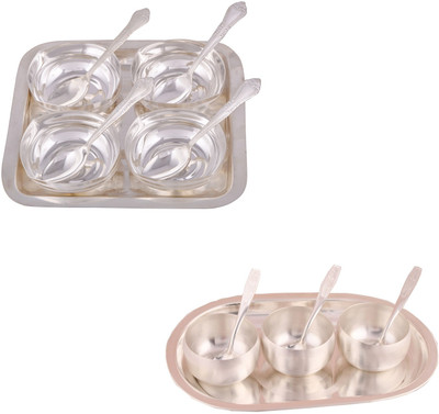 G S Museum 4 Square Bowl with Spoon and Tray and 3" Met Finish 3 Bowl Set with Oval Tray Bowl Spoon Tray Serving Set
G S Museum 4 Square Bowl with Spoon and Tray and 3" Met Finish 3 Bowl Set with Oval Tray Bowl Spoon Tray Serving Set