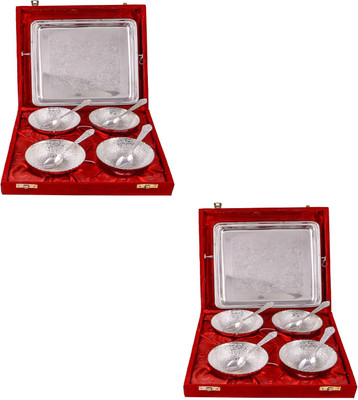 G S Museum 4 Flower Bowl with Spoon and Tray 2 Sets Bowl Spoon Tray Serving Set(Pack of 18)
G S Museum 4 Flower Bowl with Spoon and Tray 2 Sets Bowl Spoon Tray Serving Set(Pack of 18)