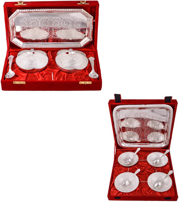 G S Museum 2 Appel Bowl With Spoon and Tray and 4 Mor Bowl with Spoon and Tray Bowl Spoon Tray Serving Set