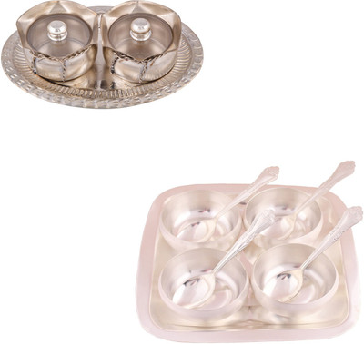 G S Museum 2 Small Tai Loti Set and 3.5" Met Finish 4 Bowl Set with Rectangle Tray Bowl Spoon Tray Serving Set
G S Museum 2 Small Tai Loti Set and 3.5" Met Finish 4 Bowl Set with Rectangle Tray Bowl Spoon Tray Serving Set