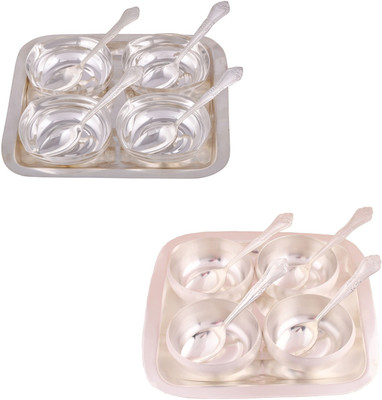 G S Museum 4 Square Bowl with Spoon and Tray and 3.5" Met Finish 4 Bowl Set with Rectangle Tray Bowl Spoon Tray Serving Set
G S Museum 4 Square Bowl with Spoon and Tray and 3.5" Met Finish 4 Bowl Set with Rectangle Tray Bowl Spoon Tray Serving Set