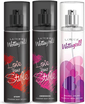 Layer'r Story,Obsission, Secret Crush Fragrant Deodorant Spray - For Women(135 ml, Pack of 3)
Layer'r Story,Obsission, Secret Crush Fragrant Deodorant Spray - For Women(135 ml, Pack of 3)