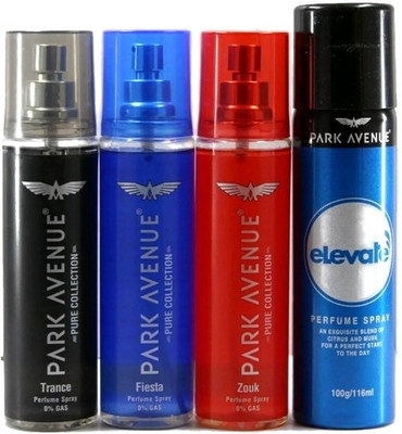 Park Avenue Zouk, Trance, Fiesta & Elevate 100gm Deodorant Spray - For Men(521 ml)
Park Avenue Zouk, Trance, Fiesta & Elevate 100gm Deodorant Spray - For Men(521 ml)