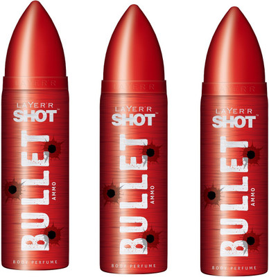 Layer'r Shot Bullet Ammo pack of 3 Perfume Body Spray - For Men(120 ml, Pack of 3)
Layer'r Shot Bullet Ammo pack of 3 Perfume Body Spray - For Men(120 ml, Pack of 3)