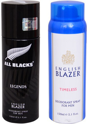 English Blazer 1 LEGENDS::1 TIMELESS Deodorant Spray - For Men(200 g, Pack of 2)
English Blazer 1 LEGENDS::1 TIMELESS Deodorant Spray - For Men(200 g, Pack of 2)
