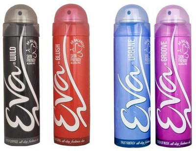 EVA Wild blush groove deos Deodorant Spray - For Women(125 ml, Pack of 4)