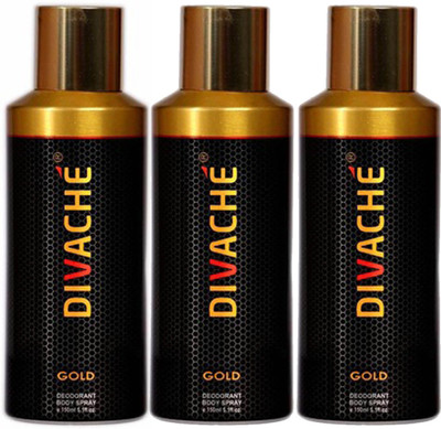 Divache Gold Body Spray - For Men(150 ml, Pack of 3)