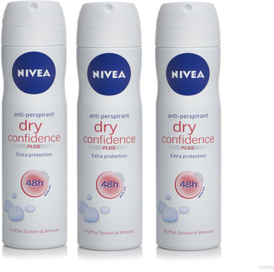Nivea Anti-Perspirant Dry Confidence Plus Extra Protection 48h ( Pack of 3 ) Deodorant Spray - For Men & Women(150 ml, Pack of 3)
Nivea Anti-Perspirant Dry Confidence Plus Extra Protection 48h ( Pack of 3 ) Deodorant Spray - For Men & Women(150 ml, Pack of 3)