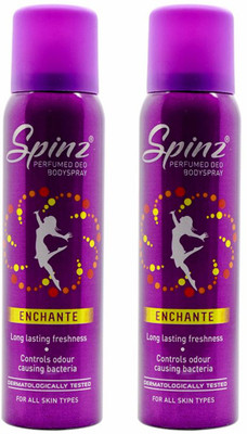 Spinz Enchante Deodorant Spray (Pack of 2) Body Mist - For Women(300 ml, Pack of 2)
Spinz Enchante Deodorant Spray (Pack of 2) Body Mist - For Women(300 ml, Pack of 2)