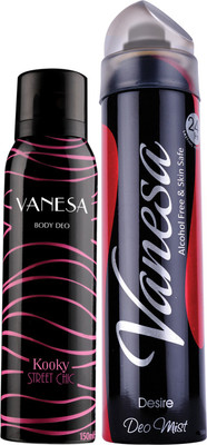 Vanesa Kooky & Desire Deo Combo (Pack of 2) Body Spray - For Women(300 ml, Pack of 2)
Vanesa Kooky & Desire Deo Combo (Pack of 2) Body Spray - For Women(300 ml, Pack of 2)