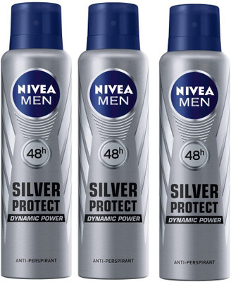 Nivea Men 48h Silver Protect Dynamic Power Anti-Perspirant ( Pack of 3 ) Deodorant Spray - For Men(150 ml, Pack of 3)
Nivea Men 48h Silver Protect Dynamic Power Anti-Perspirant ( Pack of 3 ) Deodorant Spray - For Men(150 ml, Pack of 3)