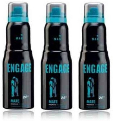 Engage Mate (Set of 3) Deodorant Spray - For Men(150 ml, Pack of 3)