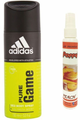 ADIDAS Adidas Pure Game Deo + Poppy Spray Freshener Peach Free Deodorant Spray - For Men & Women(150 ml)
ADIDAS Adidas Pure Game Deo + Poppy Spray Freshener Peach Free Deodorant Spray - For Men & Women(150 ml)