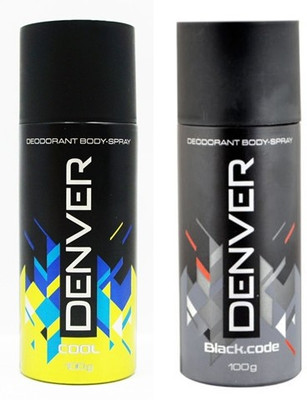 Denver Cool,Black Code Body Spray - For Men(200 g, Pack of 2)