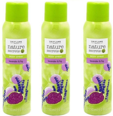 Oriflame Sweden Nature Secrets (Lavender & Fig)set Deodorant Spray - For Men & Women(450 ml, Pack of 3)
Oriflame Sweden Nature Secrets (Lavender & Fig)set Deodorant Spray - For Men & Women(450 ml, Pack of 3)