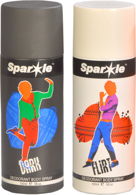Sparkle Buy 1 Sparkle Dark & Get 1 Sparkle Flirt Deodorant Free Body Spray - For Men(150 ml, Pack of 2)
Sparkle Buy 1 Sparkle Dark & Get 1 Sparkle Flirt Deodorant Free Body Spray - For Men(150 ml, Pack of 2)