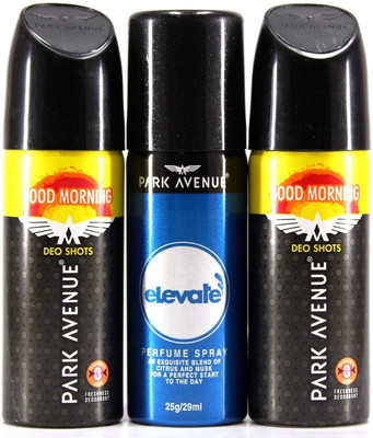 Park Avenue Elevate & Good Morning Deo Shots Combo 2 Deodorant Spray - For Men(99 ml, Pack of 2)
Park Avenue Elevate & Good Morning Deo Shots Combo 2 Deodorant Spray - For Men(99 ml, Pack of 2)