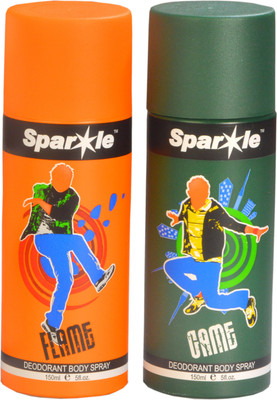 Sparkle Buy 1 Sparkle Flame & Get 1 Sparkle Game Deodorant Free Body Spray - For Men(150 ml, Pack of 2)
Sparkle Buy 1 Sparkle Flame & Get 1 Sparkle Game Deodorant Free Body Spray - For Men(150 ml, Pack of 2)