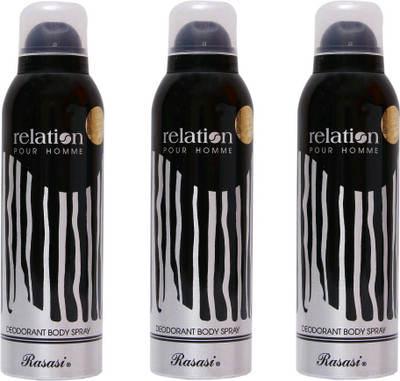 Rasasi relation Deodorant Spray - For Men & Women(450 ml, Pack of 3)