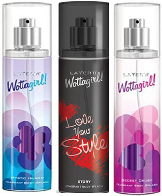 Layer'r Mystic Island,Story, Secret Crush Fragrant Deodorant Spray - For Women(135 ml, Pack of 3)
Layer'r Mystic Island,Story, Secret Crush Fragrant Deodorant Spray - For Women(135 ml, Pack of 3)