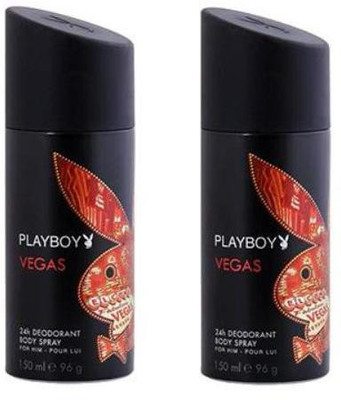 Playboy Vegas Body Spray - For Men(300 ml, Pack of 2)
