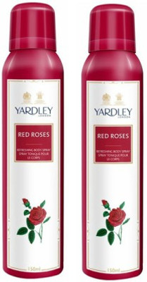 Yardley London Red Rose Body Spray - For Women(300 ml, Pack of 2)