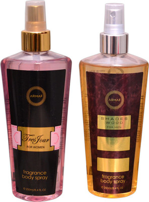 Armaf 1 TRES POUR FEMME::1 SHADES WOOD Body Mist - For Men & Women(500 ml, Pack of 2)
Armaf 1 TRES POUR FEMME::1 SHADES WOOD Body Mist - For Men & Women(500 ml, Pack of 2)