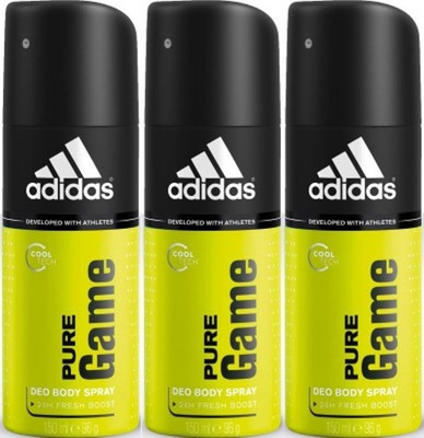 ADIDAS pure game Deodorant Spray - For Men(450 ml, Pack of 3)