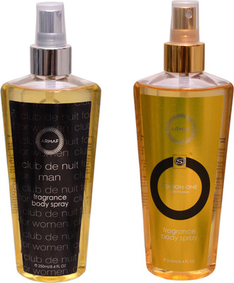 Armaf 1 CLUB DE NUIT MEN::1 EDITION ONE FEMME Body Mist - For Men & Women(500 ml, Pack of 2)
Armaf 1 CLUB DE NUIT MEN::1 EDITION ONE FEMME Body Mist - For Men & Women(500 ml, Pack of 2)