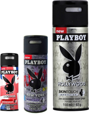 Playboy hollywood new york london (Pack of 3) Deodorant Spray - For Men(150 ml, Pack of 3)
Playboy hollywood new york london (Pack of 3) Deodorant Spray - For Men(150 ml, Pack of 3)