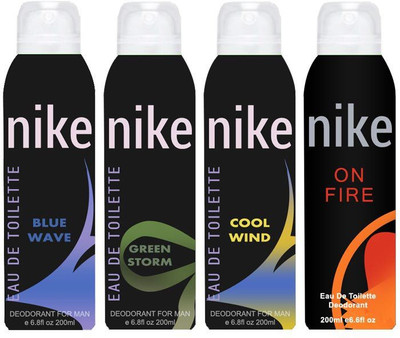 Nike Blue Wave Cool Wind On Fire Green Strom Body Spray - For Men(800 ml, Pack of 4)
Nike Blue Wave Cool Wind On Fire Green Strom Body Spray - For Men(800 ml, Pack of 4)