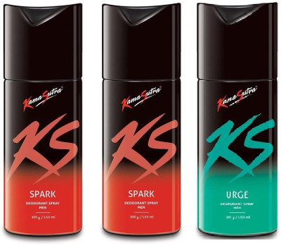 KamaSutra Spark Pack of 2 + Free Urge Deodrant Body Spray - For Men(450 ml, Pack of 3)
KamaSutra Spark Pack of 2 + Free Urge Deodrant Body Spray - For Men(450 ml, Pack of 3)