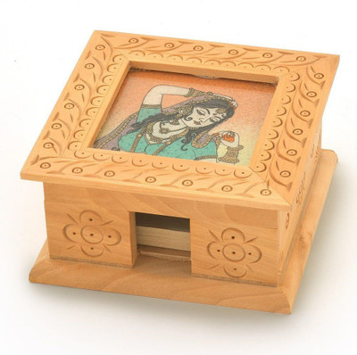 Shree Sai 1 Compartments Wooden SlIp Pad Box(Brown)